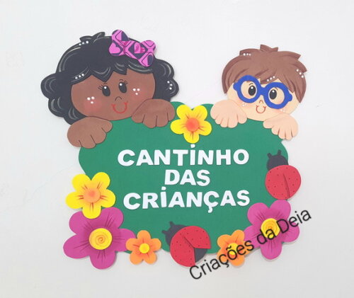 Cantinho das Crianças - Placa para Espaço Infantil em Eva