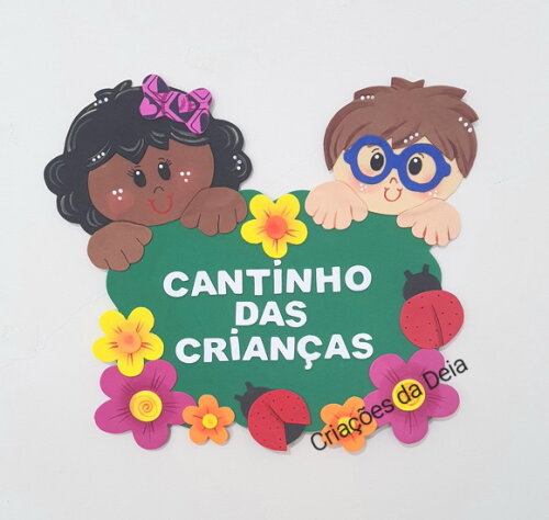 Cantinho das Crianças - Placa para Espaço Infantil em Eva