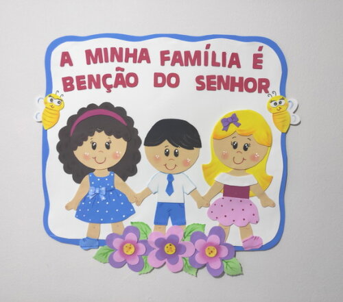 Cartaz Decorativo Tema Família em Eva