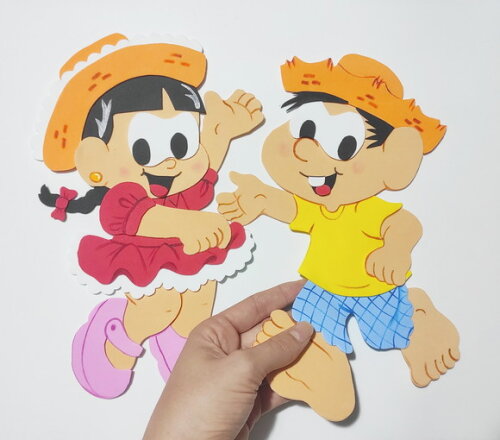 Casal Caipira Dançando em Eva 30cm- Festa Junina
