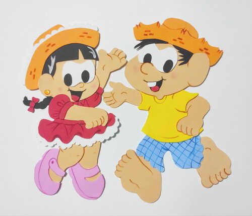 Casal Caipira Dançando em Eva 30cm- Festa Junina
