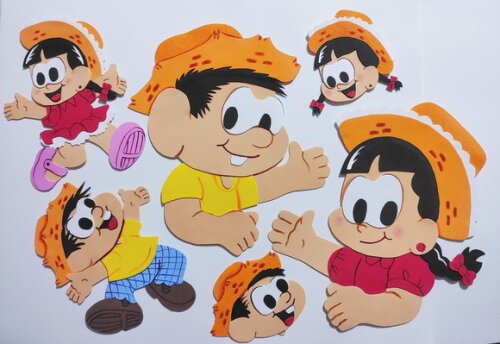 Casal Caipira em Eva - Kit 6 Peças para Festa Junina