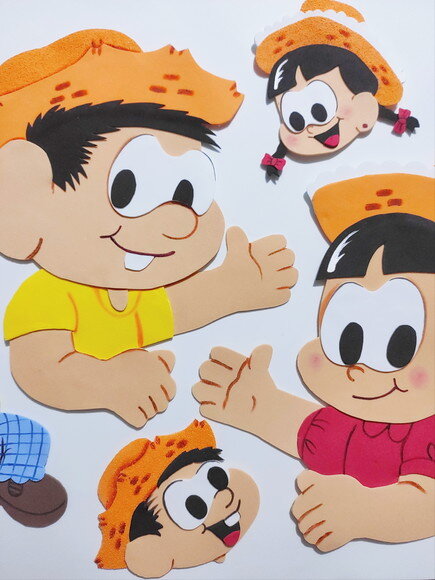 Casal Caipira em Eva - Kit 6 Peças para Festa Junina