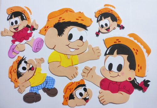 Casal Caipira em Eva - Kit 6 Peças para Festa Junina