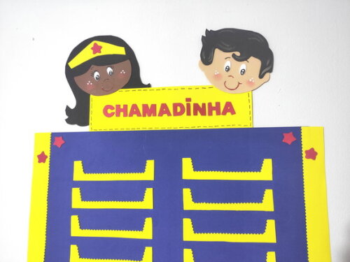 Chamadinha com Box para Sala de Aula Tema Heróis 100x52