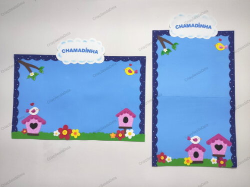 Chamadinha Grande para Sala de Aula - Tema Passarinhos 1 Peç