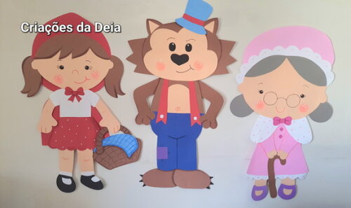 Chapéuzinho Vermelho Kit com 3 Peças Gigante 1 Metro em Eva