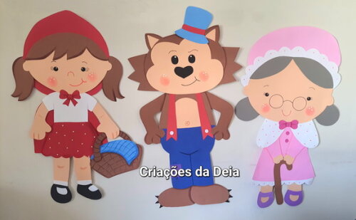 Chapéuzinho Vermelho Kit com 3 Peças Gigante 1 Metro em Eva