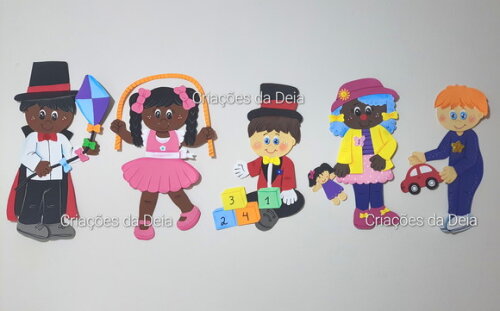 Circo Painel de Eva com 5 Crianças Artistas de Circo 40 cm