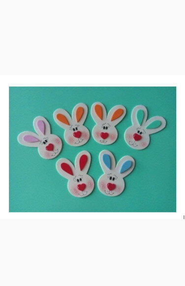 Coelhinhos - Mini Cabecinha para Aplique
