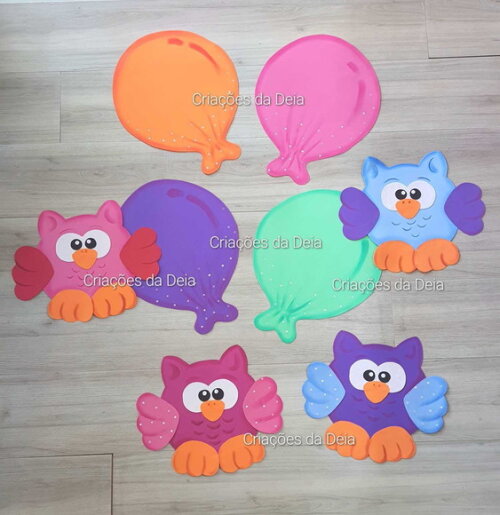Corujas Grandes 30 cm em Eva - Kit com 2 Unid.