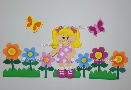 Criança na Natureza Painel Menina e Flores Jardim Grande Eva