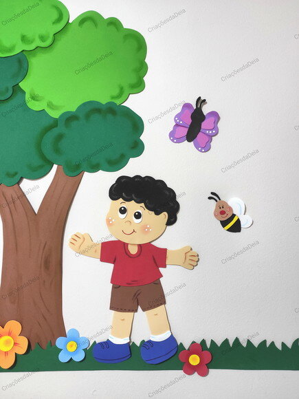 Crianças Brincando Kit com 2 Crianças na Natureza (145x75cm)