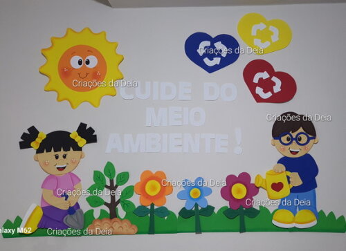 Crianças Cuidando do Meio Ambiente Grande 120 cm Kit em Eva