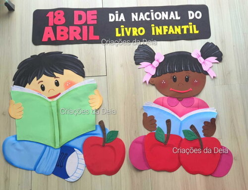 Crianças Lendo - Kit 2 Peças (tamanho 60 a 65 cm Cada)