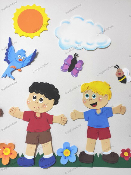 Crianças na Natureza Kit com 4 Crianças 35 cm Cada