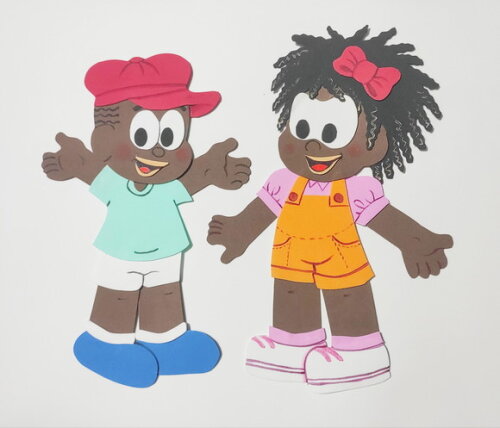 Crianças Negras em Eva 30 cm - Jeremias e Milena