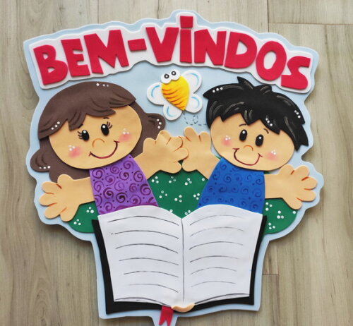 Decoração de Porta Bem Vindos Crianças para Escola em Eva