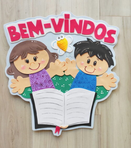 Decoração de Porta Bem Vindos Crianças para Escola em Eva