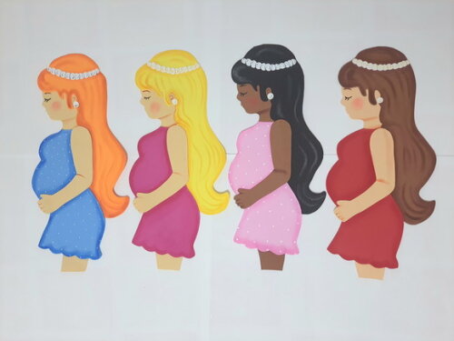 Dia das Mães - Desenho de Mulher Grávida em Eva