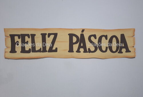 Feliz Páscoa Frase para Painel 93 cm Placa em Eva