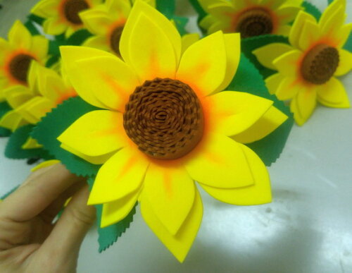 Girassol em Eva para Apliques (flores de 13 Cm)