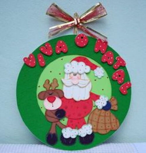 Guirlanda de Natal em EVA - 1 unid de Papai Noel