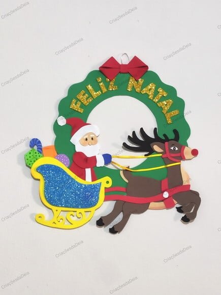 Guirlanda de Natal em Eva - Papai Noel