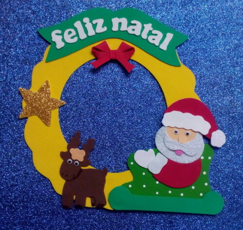 Guirlanda de Natal em Eva - Papai Noel