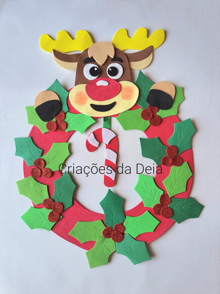 Guirlanda de Natal em Eva - Rena do Papai Noel