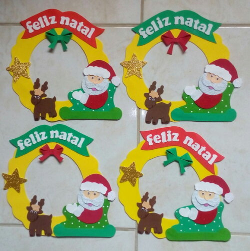 Guirlanda de Natal em Eva - Papai Noel