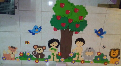 Jardim do Éden de Eva- Adão e Eva - Kit 34 Pçs Grande