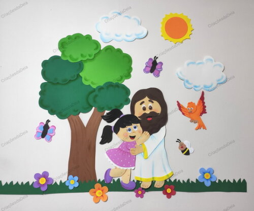 Jesus Ama as Crianças - Tema Bíblico Mural Grande