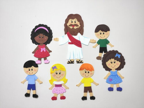Jesus e as Crianças - Tema Bíblico para Decoração em Eva