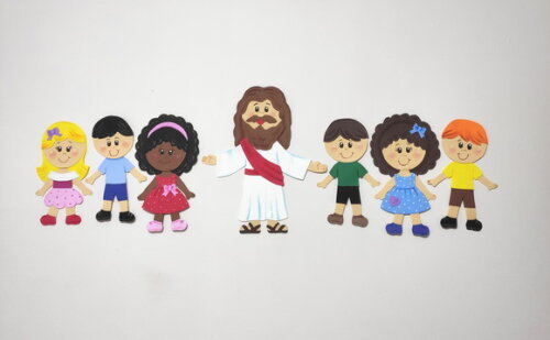 Jesus e as Crianças - Tema Bíblico para Decoração em Eva