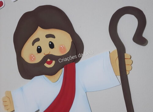 Jesus Painel de Páscoa Cristã 70 x 58 cm em Eva