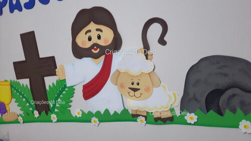 Jesus Páscoa e Ressurreição de Painel 144 cm em Eva
