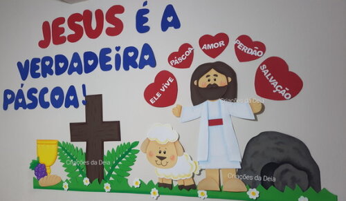 Jesus Páscoa e Ressurreição de Painel 144 cm em Eva