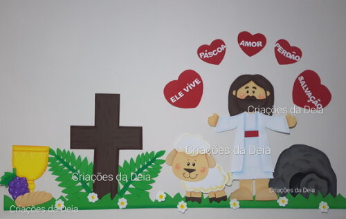Jesus Páscoa e Ressurreição de Painel 144 cm em Eva
