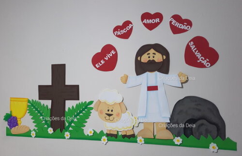 Jesus Páscoa e Ressurreição de Painel 144 cm em Eva