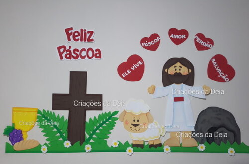 Jesus Páscoa e Ressurreição de Painel 144 cm em Eva