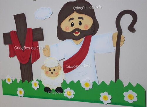 Jesus Páscoa e Ressurreição de Painel 85 x 96 cm em Eva