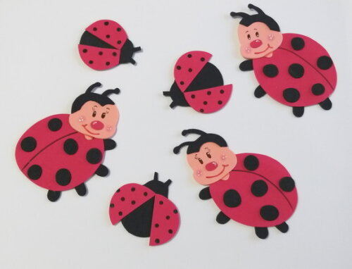 Joaninhas para Decorar em Eva. - Kit 6 Peças