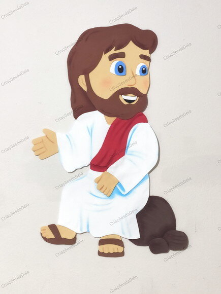 Jesus Sentado Ensinando - 46 cm em Eva - Histórias da Bíblia