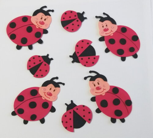 Joaninhas para Decorar em Eva. - Kit 6 Peças