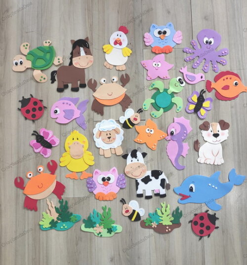 Kit 10 Animais de 10 a 20 cm Cada em E.v.a.