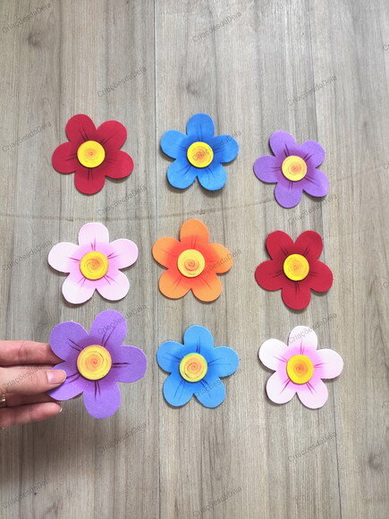 Kit 10 Flores Avulsas 9 cm para Decorar em Eva