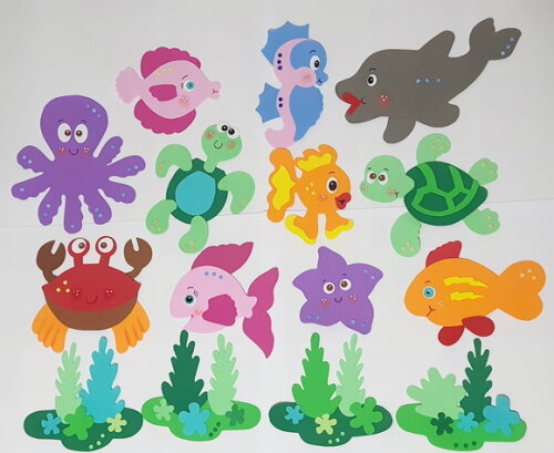 Kit 14 Animais Marinhos Maiores do Fundo do Mar (em Eva)