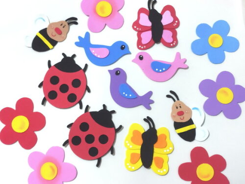 Kit 15 Apliques de até 10cm Cada. Flores, Aves e Insetos