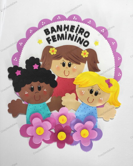 Kit 2 Placa para Porta de Banheiro - Meninos e Meninas